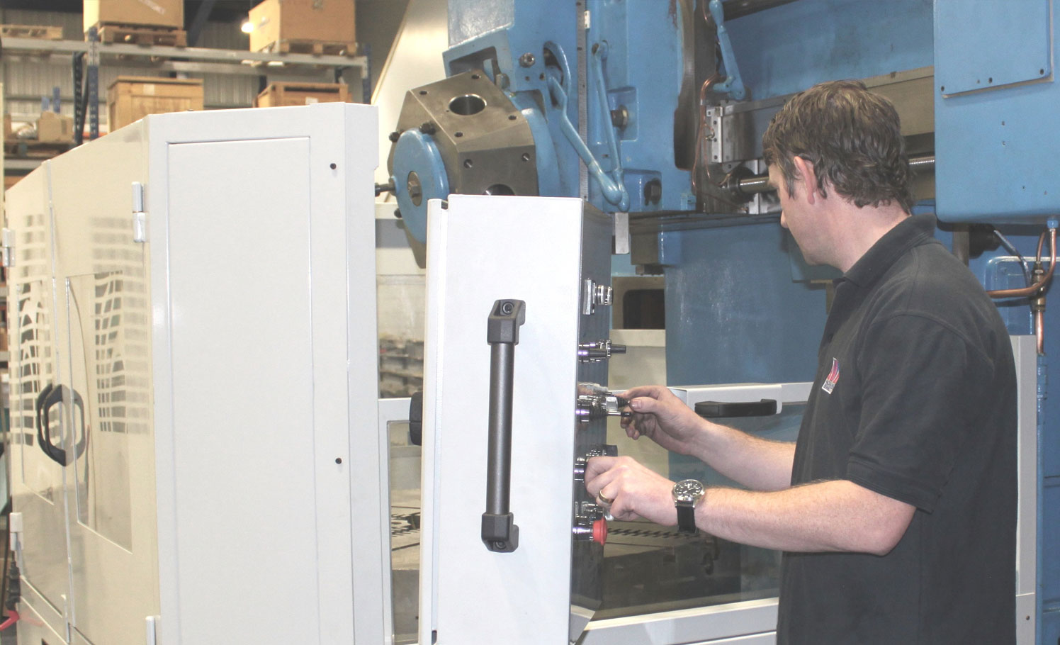 Operator access through the new interlocked enclosure doors