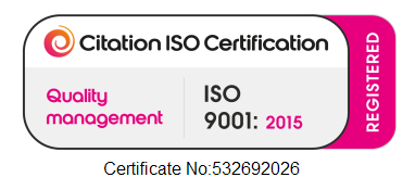 ISO 9001:2015 Quality management, registered with Citation ISO Certification, certificate no. 532692026